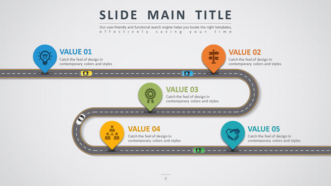 创意公路主题设计PPT模板_第3页PPT效果图