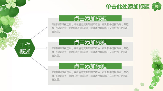 清新幸运草四叶草PPT模板_第3页PPT效果图