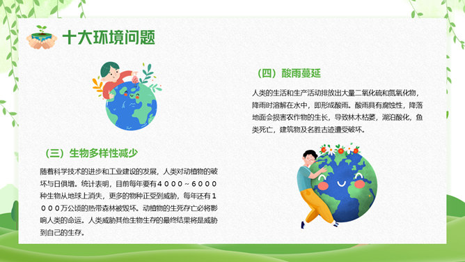 清新绿色世界环境日介绍PPT模板_第14页PPT效果图