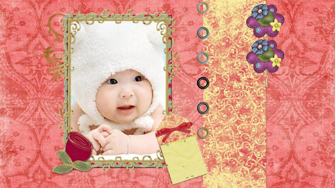 宝贝婴儿儿童相册PPT模板_第11页PPT效果图
