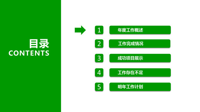 清爽绿色年终工作汇报PPT模板_第2页PPT效果图