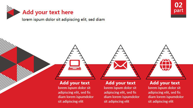 红色三角形排版幻灯片模板_第8页PPT效果图