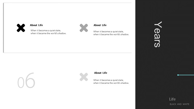 黑白简约创意设计PPT模板_第8页PPT效果图