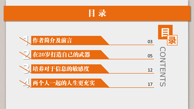 《20岁跟别人拉开距离》PPT读书笔记_第1页PPT效果图