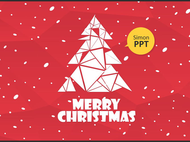 扁平化喜庆圣诞节PPT模板_第0页PPT效果图
