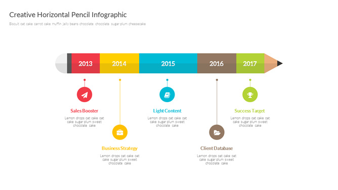 创意彩色铅笔时间轴PPT素材_第0页PPT效果图