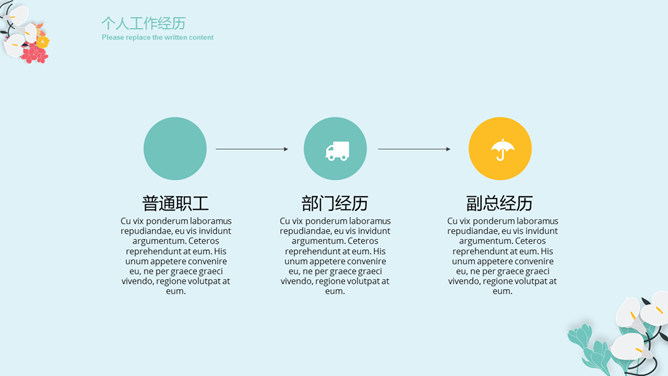 清新文艺个人简历PPT模板_第4页PPT效果图