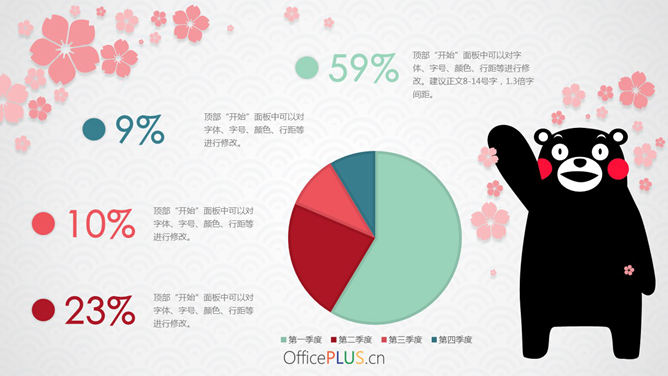 超萌可爱熊本熊主题PPT模板_第9页PPT效果图
