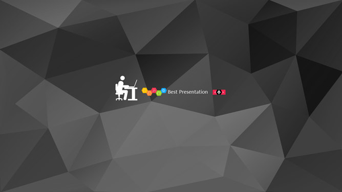 创意黑色低面背景PPT模板_第1页PPT效果图