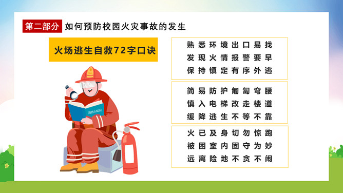 校园消防疏散演练课件PPT模板_第10页PPT效果图